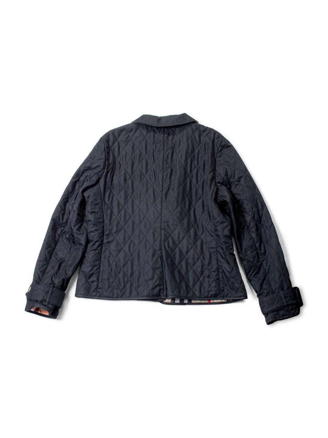 Burberry Logo Quilted Nova Check Buckle Jacket Black