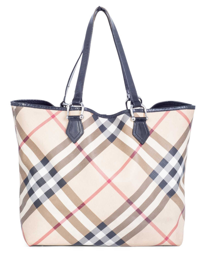 Burberry Nova Check Canvas Neverfull Tote Beige Black