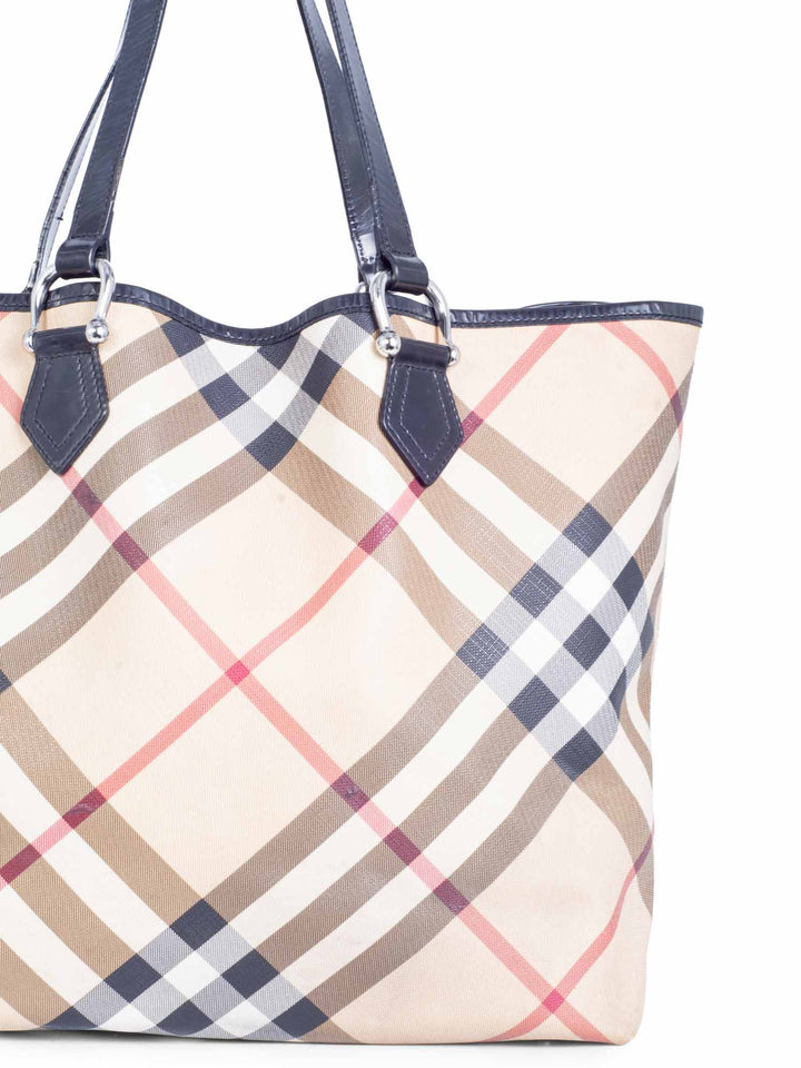 Burberry Nova Check Canvas Neverfull Tote Beige Black