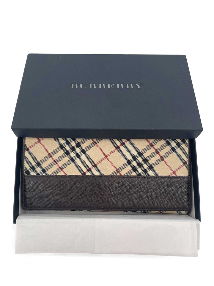 Burberry Nova Check Long Flap Wallet Beige Brown