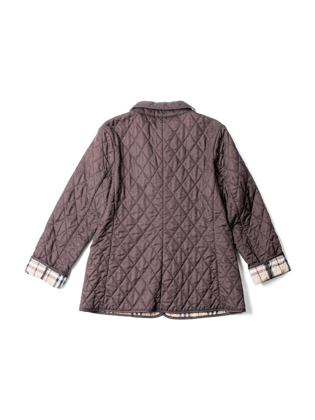 Burberry Nova Check Quilted Fitted Jacket Brown
