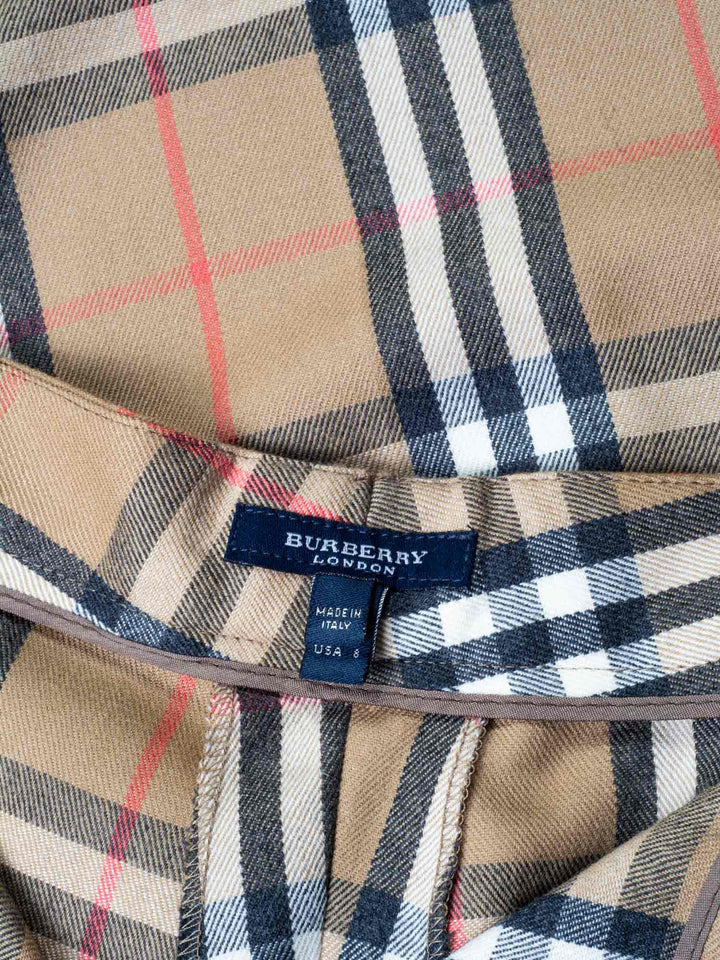 Burberry Nova Check Straight-Legged Pants Brown