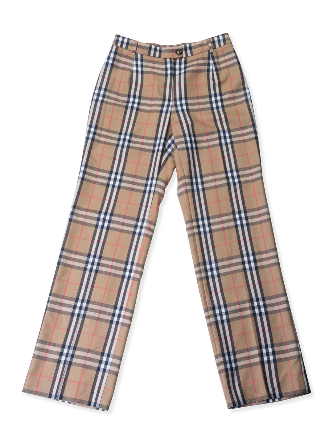 Burberry Nova Check Straight-Legged Pants Brown
