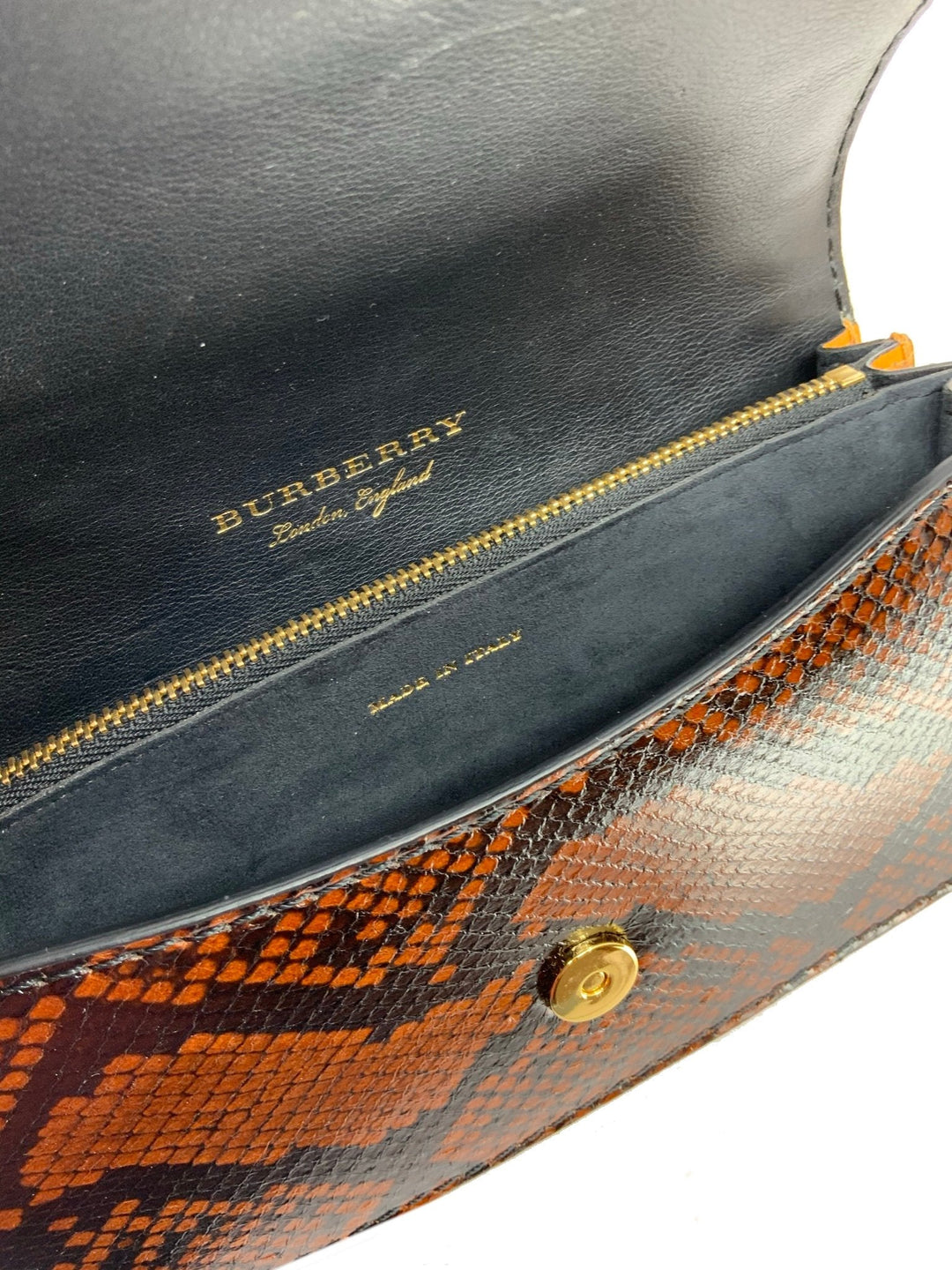 Burberry Patchwork Snakeskin Buckle Flap Bag
