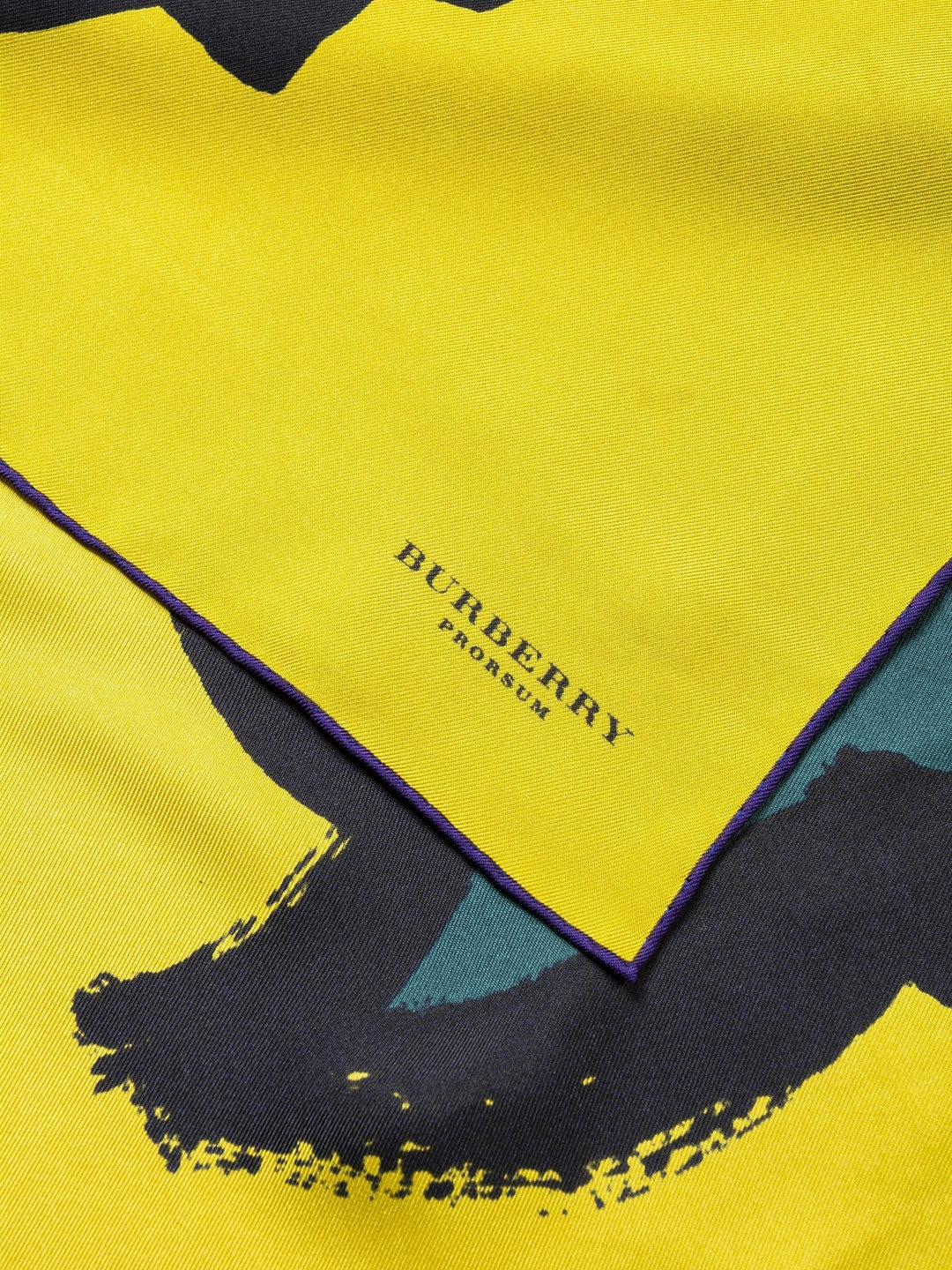 Burberry Prorsum Silk Abstract Flower Scarf Yellow