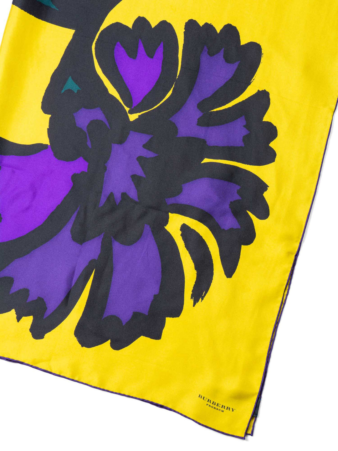 Burberry Prorsum Silk Abstract Flower Scarf Yellow