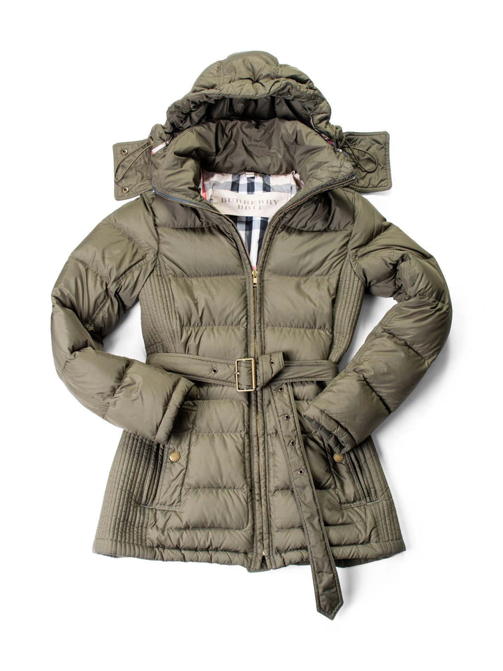 Burberry Quilted Down Novacheck Fitted Jacket Green