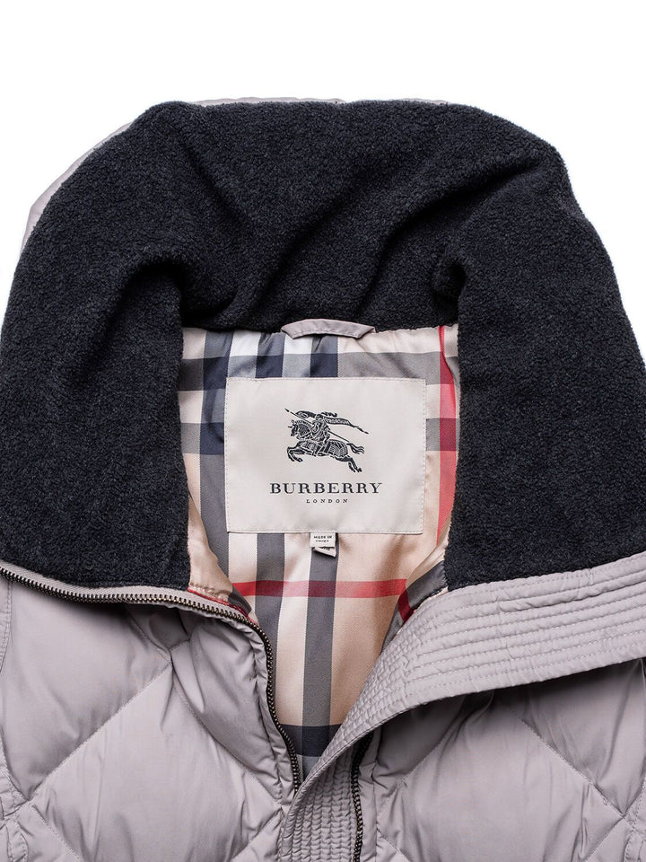 Burberry Quilted Down Novacheck Vest Taupe