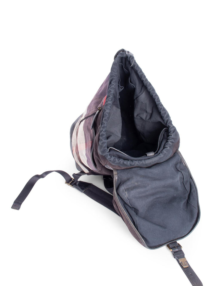 Burberry Vintage Nova Check Utility Unisex Large Backpack Black