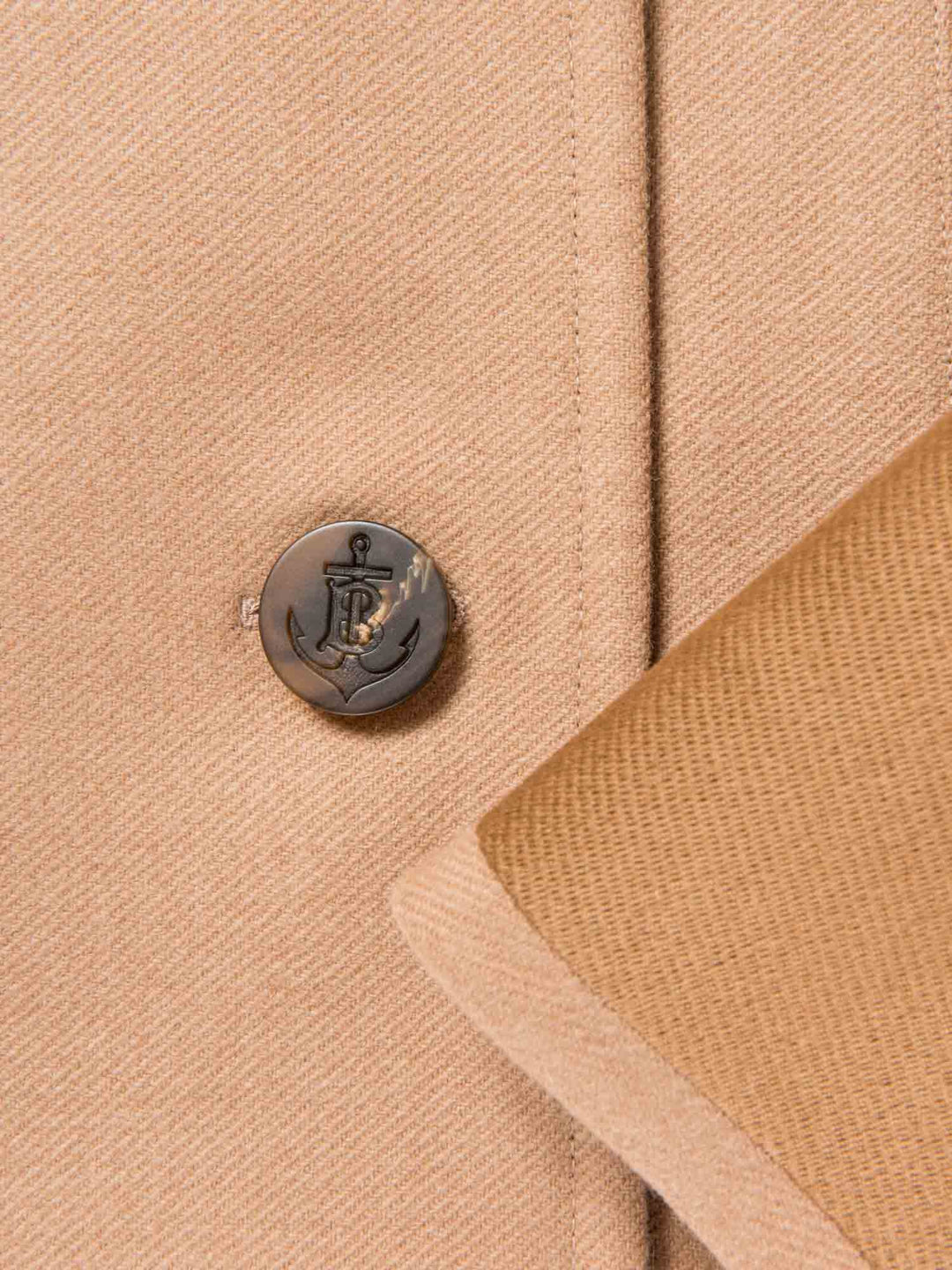 Burberry Wool Anchor Buttoned Coat Camel Brown