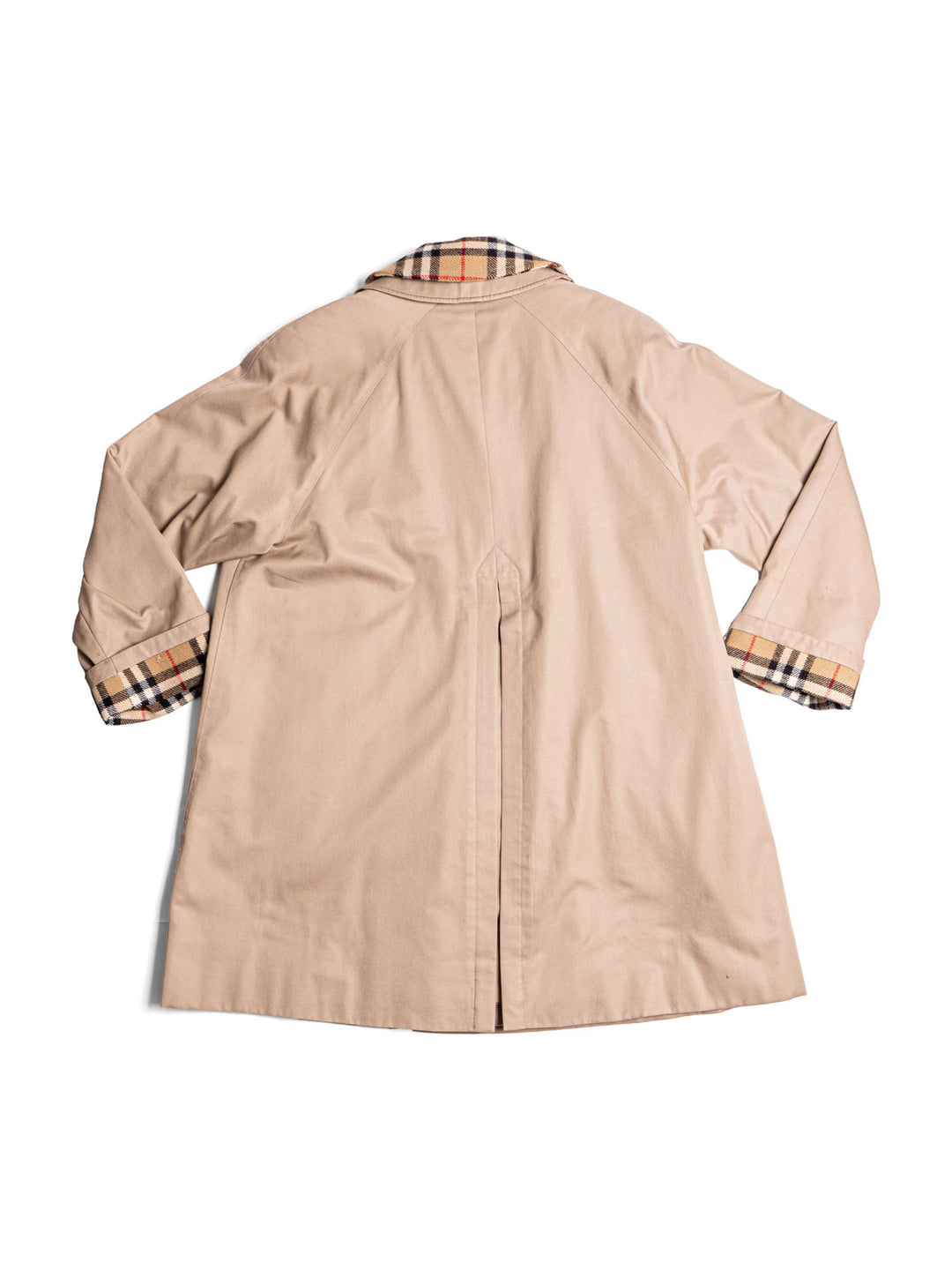 Burberry Wool Nova Check Lined Vintage Coat Beige