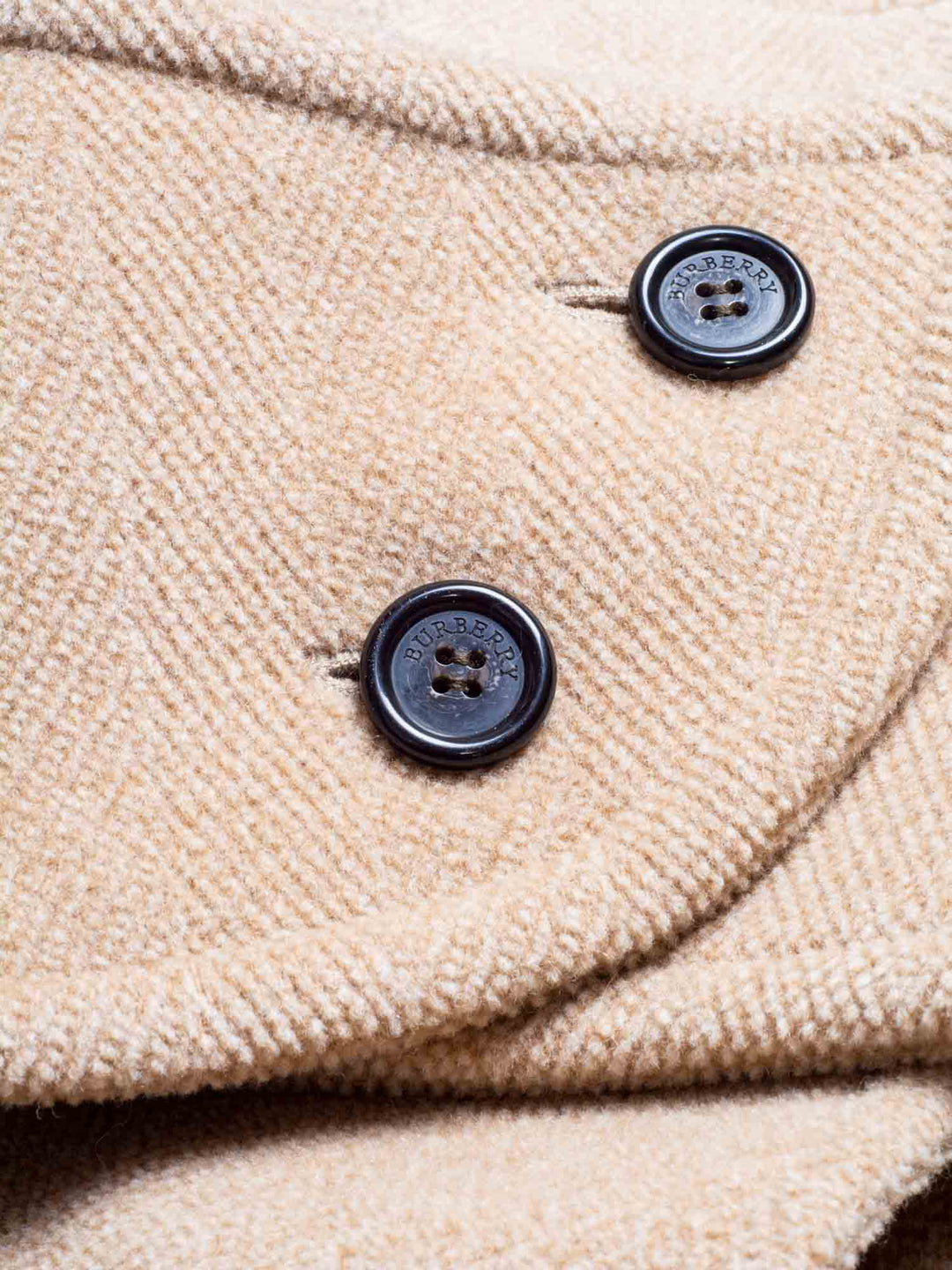 Burberry Wool Toggle Closure Hooded Duffle Jacket Beige