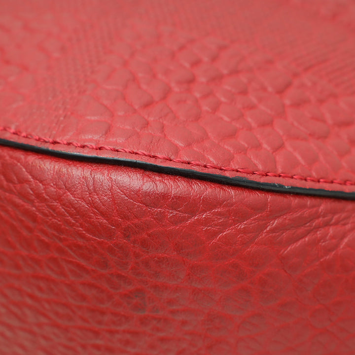 Burberry Red Check Embossed Orchard Satchel Bag
