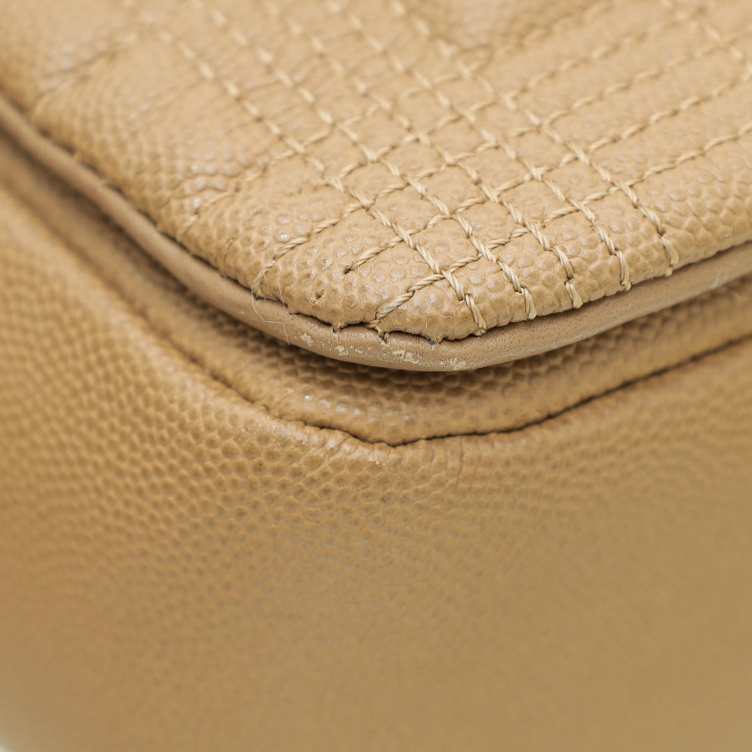 Burberry Camel Quilted Lola Chain Medium Bag
