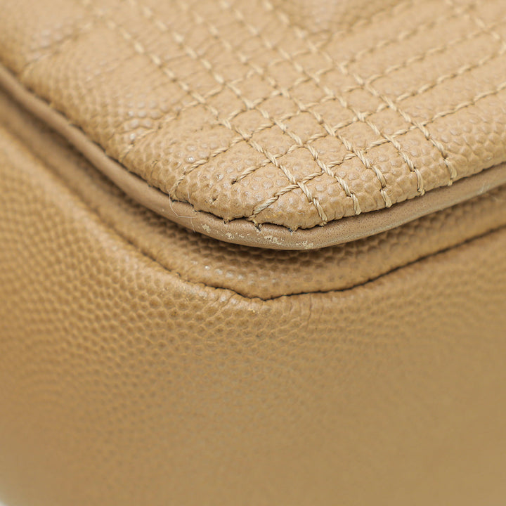 Burberry Camel Quilted Lola Chain Medium Bag