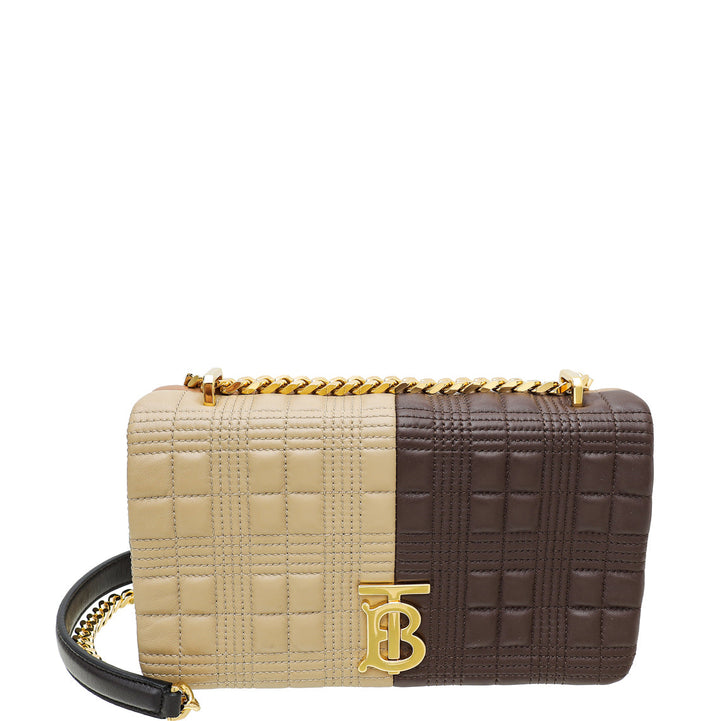Burberry Colorblock Quilted Small Lola Chain Bag