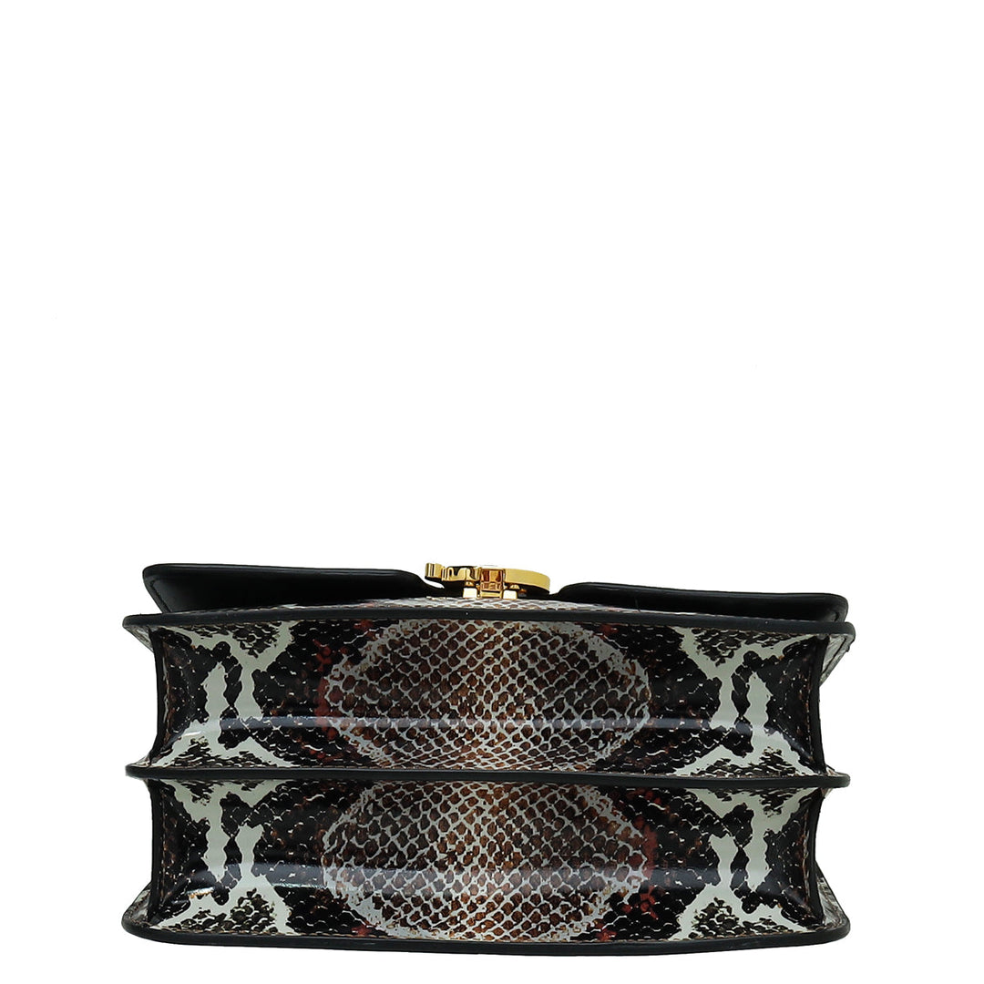 Burberry Multicolor Snakeskin Print TB Flap Small Bag