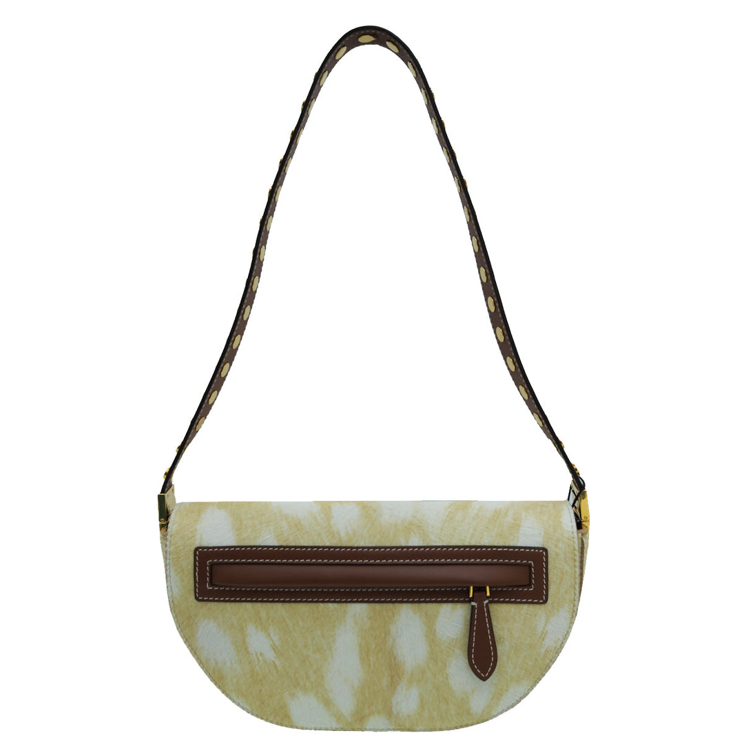Burberry Bicolor Fur Studded Olympia Small Bag