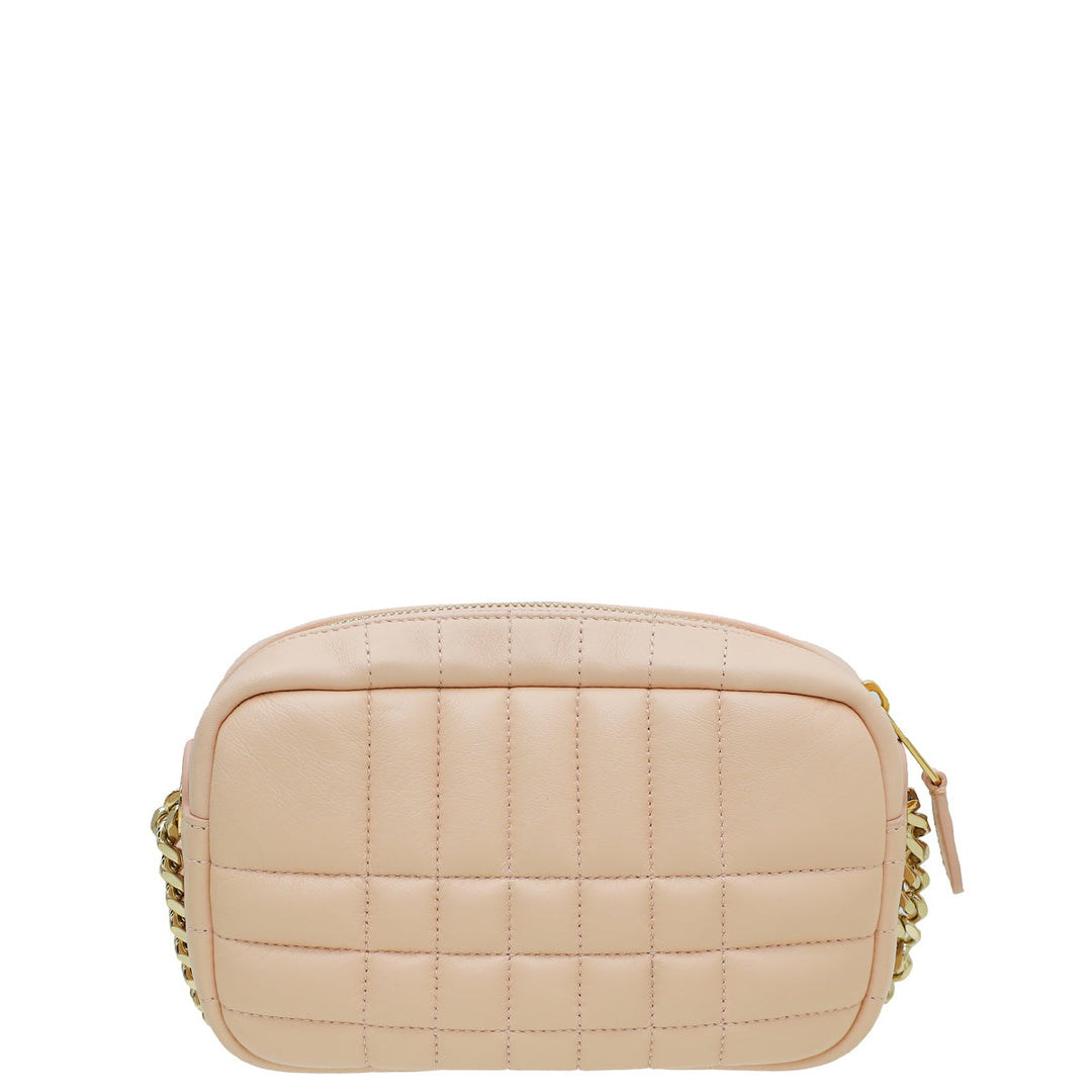 Burberry Peach Quilted Lola Camera Mini Bag