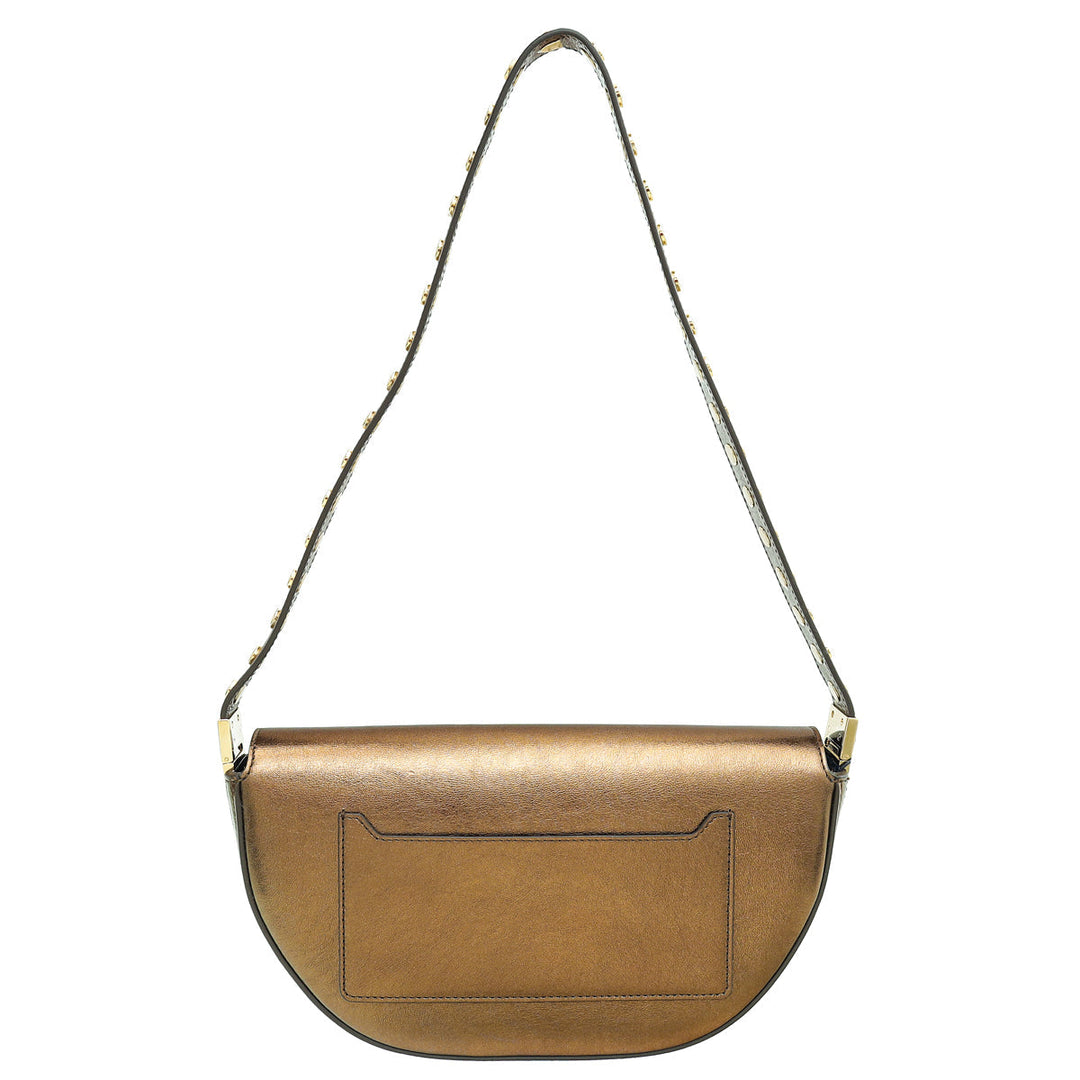 Burberry Metallic Bronze Studded Olympia Small Bag