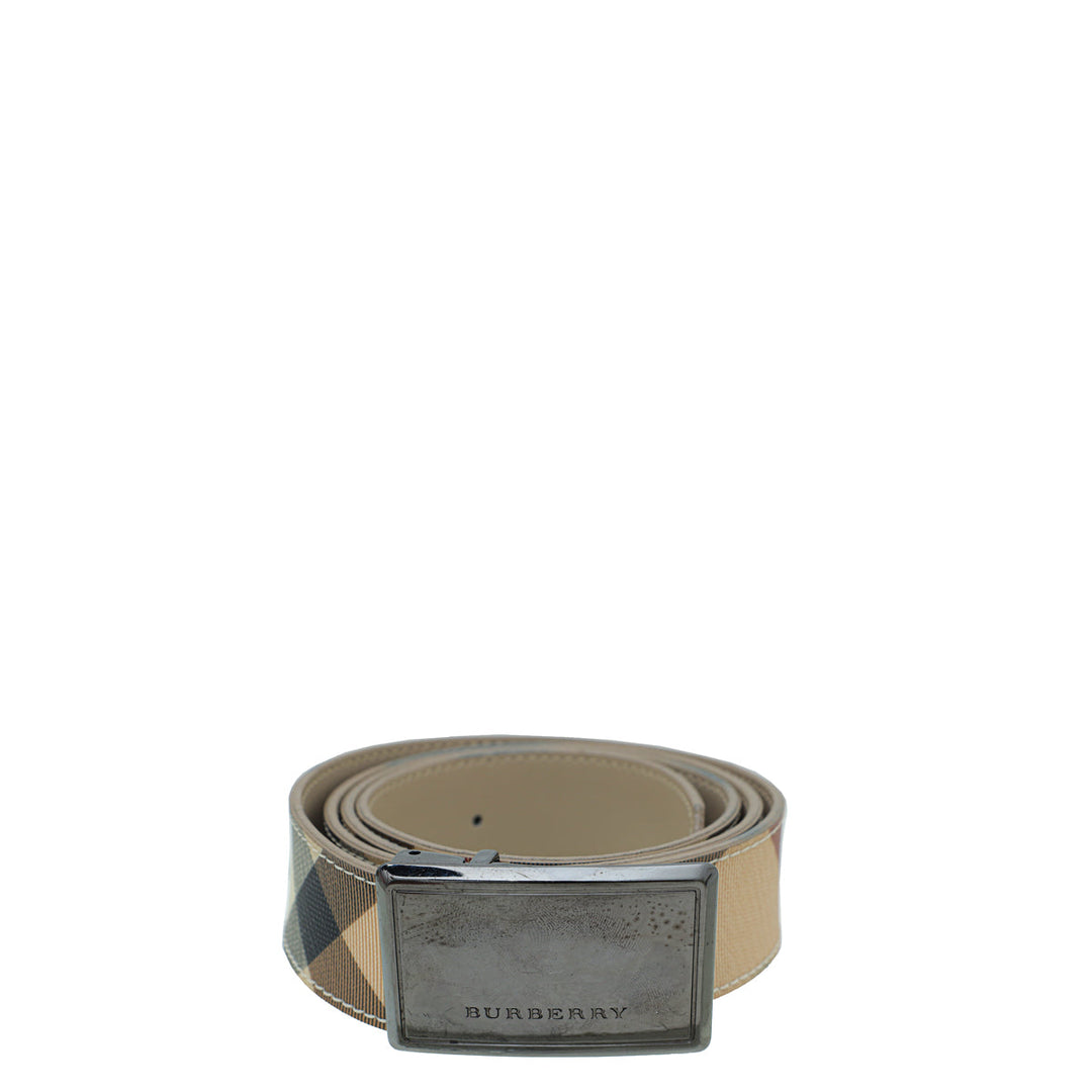 Burberry Beige Nova Check Buckle Belt 40