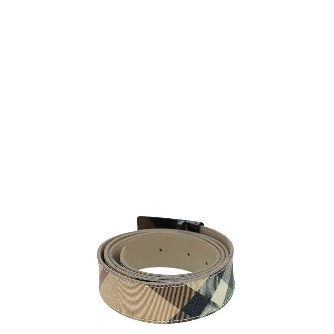 Burberry Beige Nova Check Buckle Belt 40