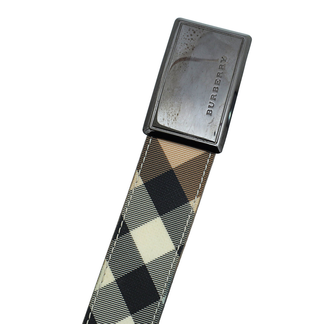 Burberry Beige Nova Check Buckle Belt 40