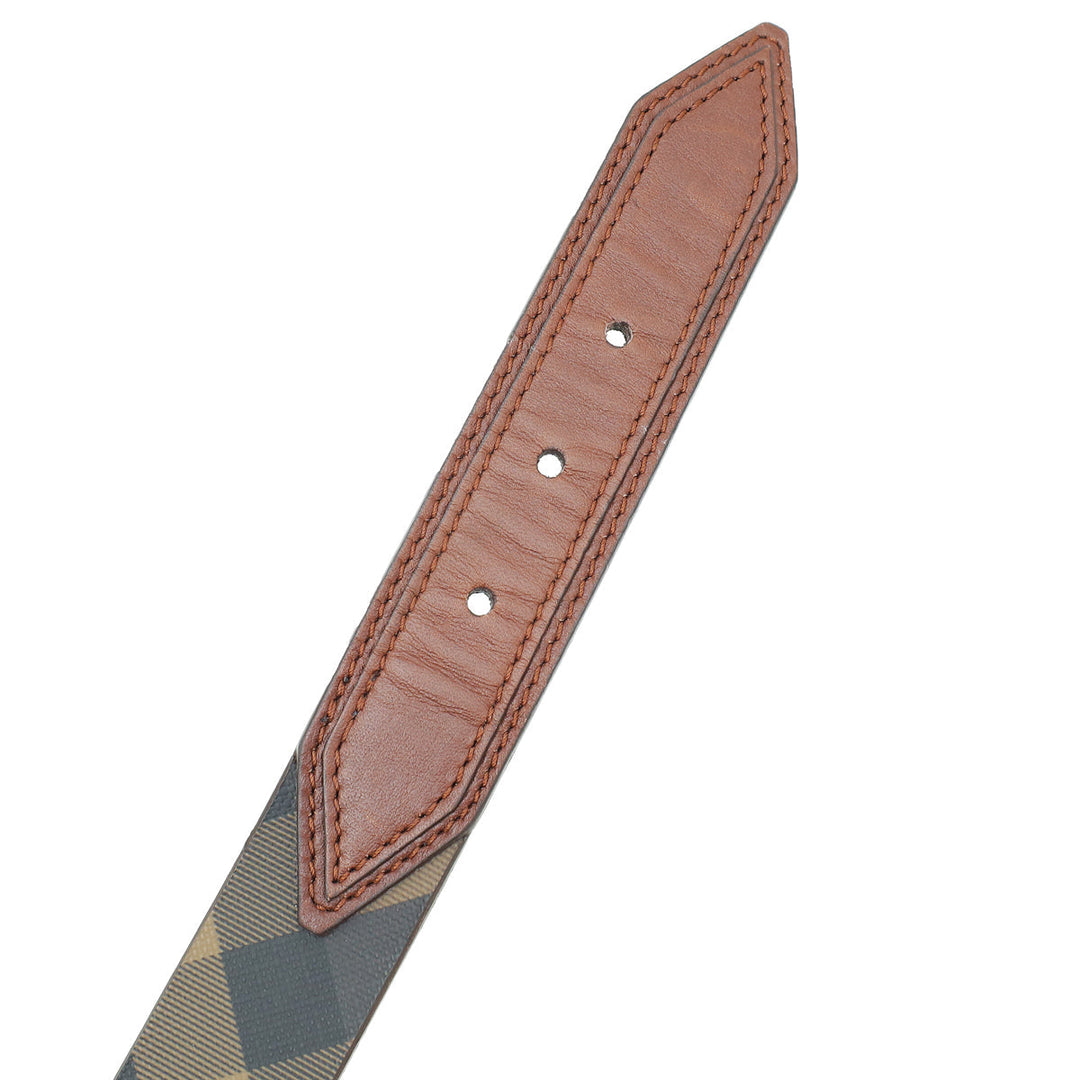 Burberry Smoke Brown Nova Check Heart Charm Belt 36