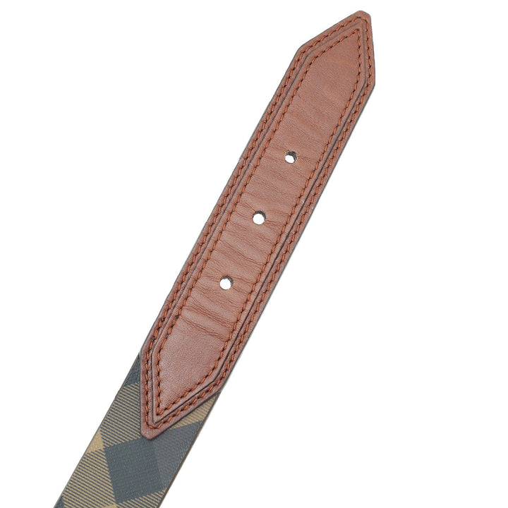 Burberry Smoke Brown Nova Check Heart Charm Belt 36