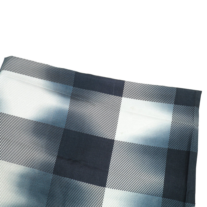 Burberry Gray Ombre Smoke Check Fringe Silk Scarf
