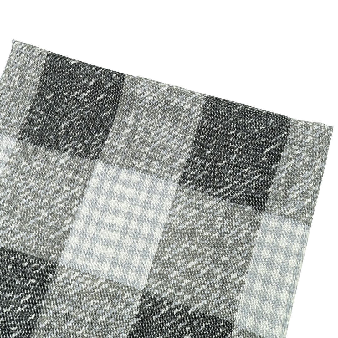 Burberry Gray Houndstooth Check Print Fringe Scarf