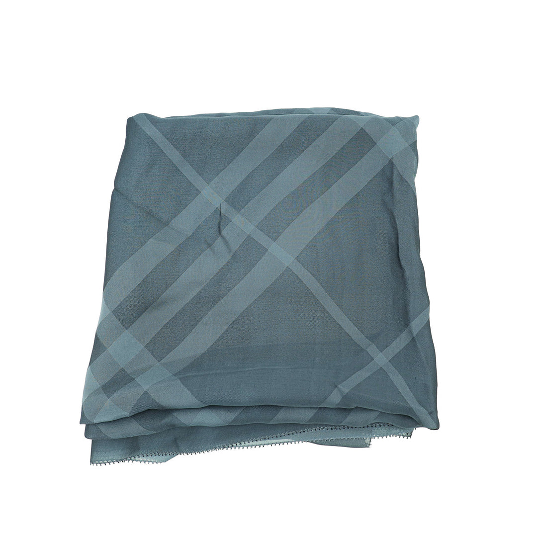 Burberry Dark Grey Giant Check Chiffon Scarf