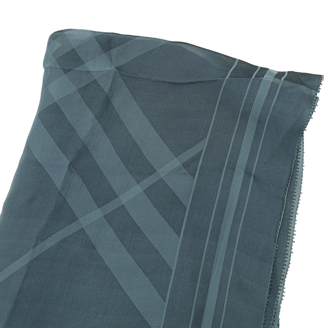 Burberry Dark Grey Giant Check Chiffon Scarf