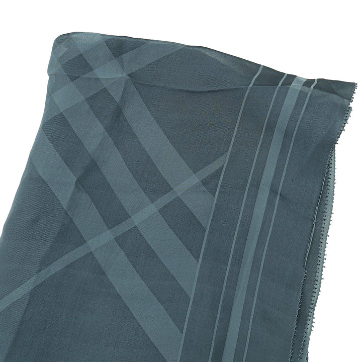 Burberry Dark Grey Giant Check Chiffon Scarf