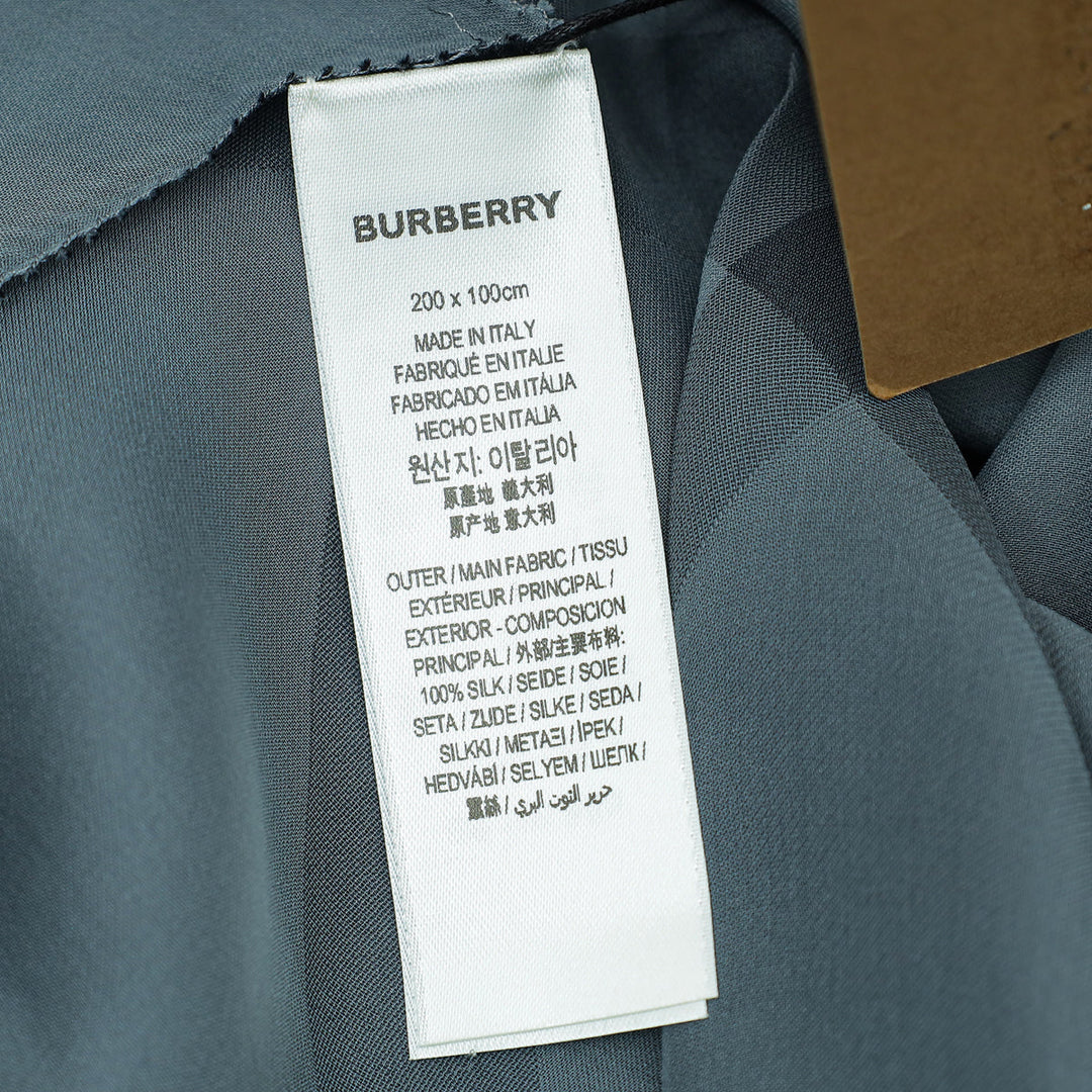 Burberry Dark Grey Giant Check Chiffon Scarf