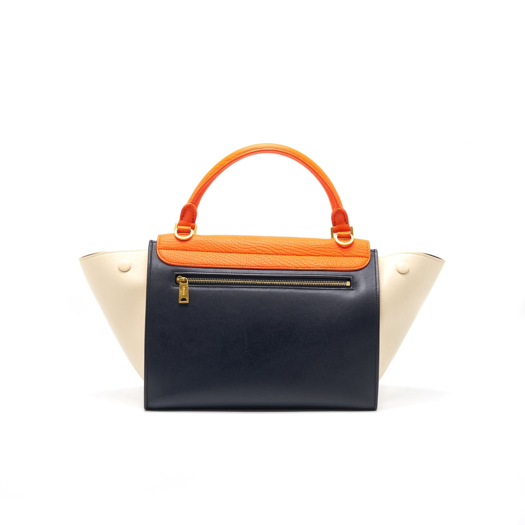 Top Quality Celine trapeze Small orange/cream/black