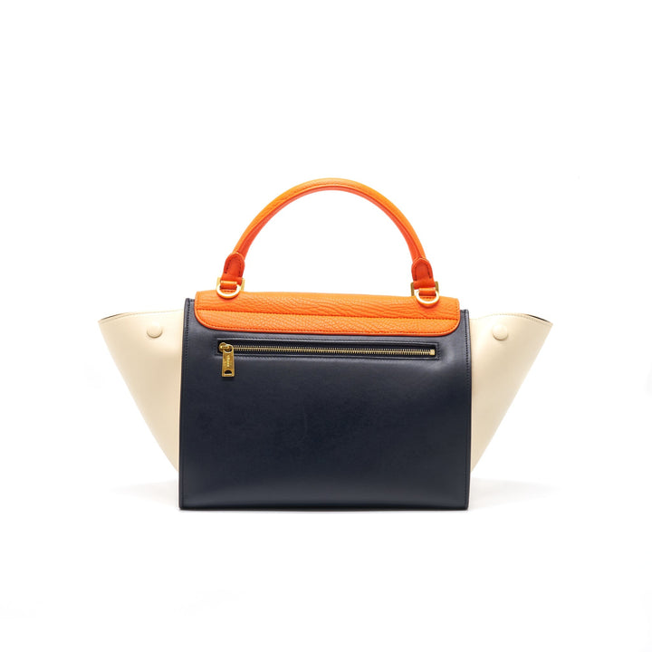 Top Quality Celine trapeze Small orange/cream/black