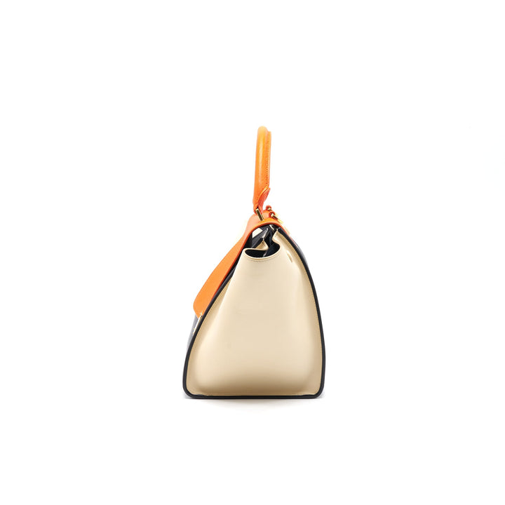 Top Quality Celine trapeze Small orange/cream/black