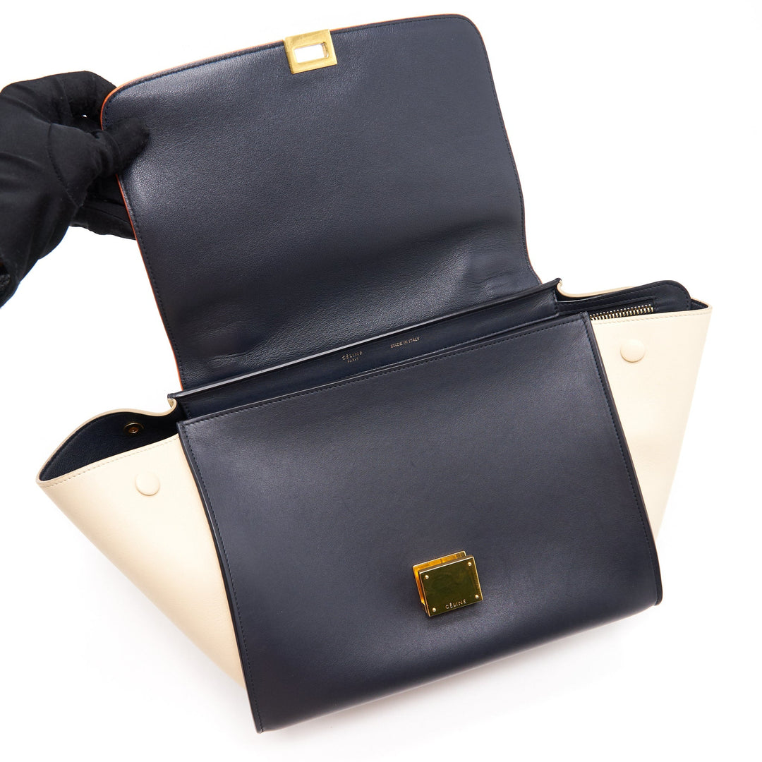 Top Quality Celine trapeze Small orange/cream/black