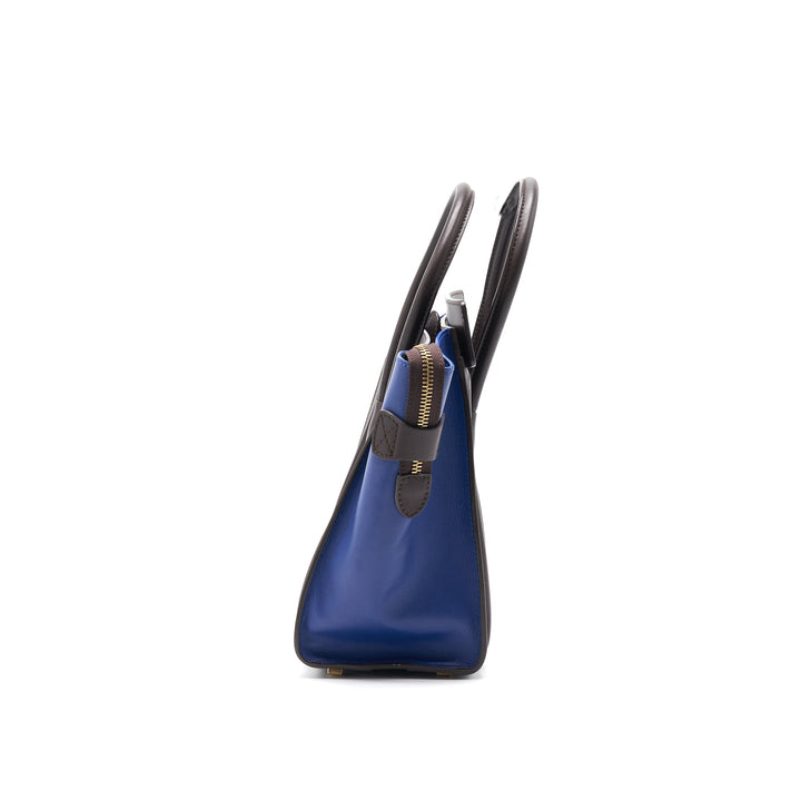 Celine Micro Luggage Bag Burgendy, Brown, Blue