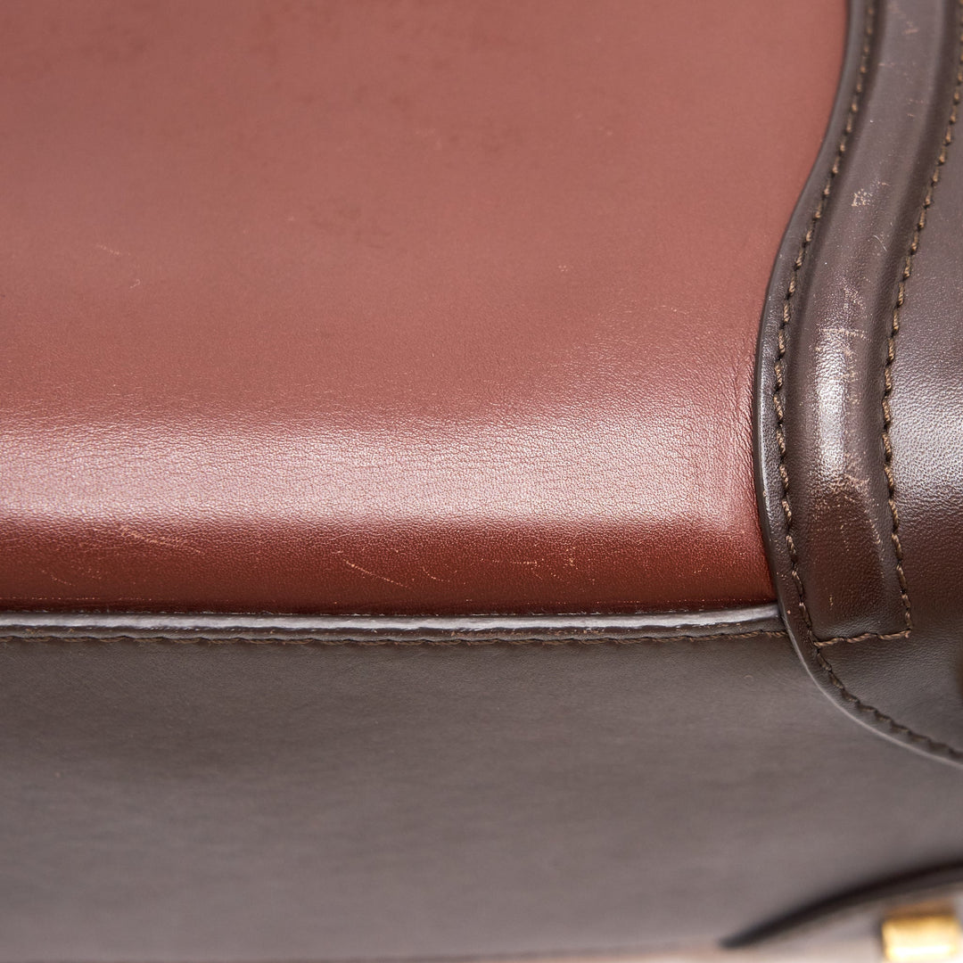 Celine Micro Luggage Bag Burgendy, Brown, Blue