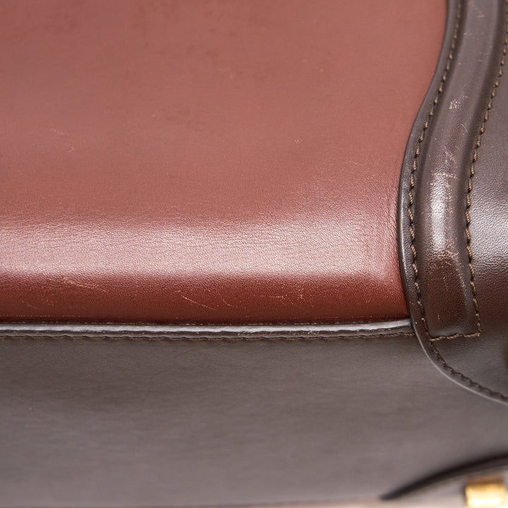 Celine Micro Luggage Bag Burgendy, Brown, Blue