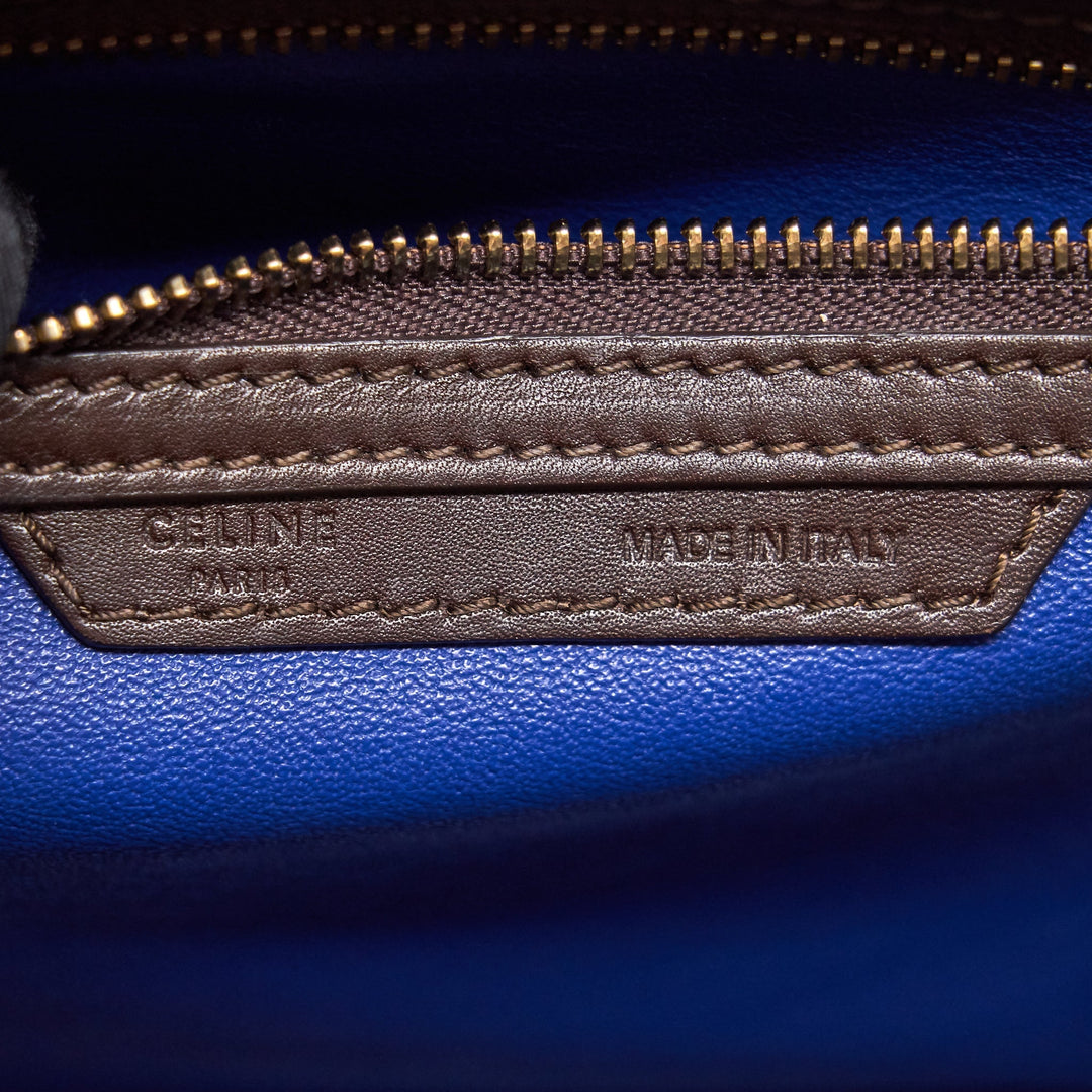 Celine Micro Luggage Bag Burgendy, Brown, Blue