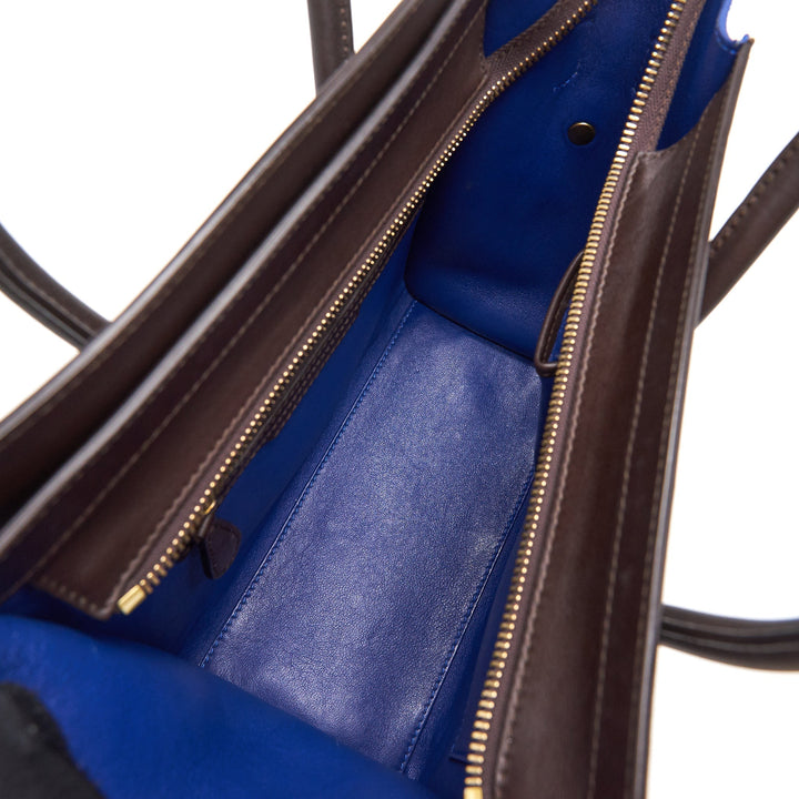 Celine Micro Luggage Bag Burgendy, Brown, Blue