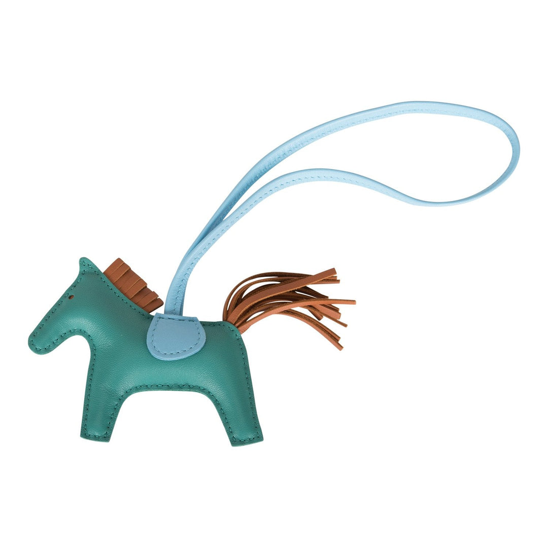 Top quality Hermes Vert Verone/Gold/Celeste Grigri Horse Rodeo Bag Charm PM