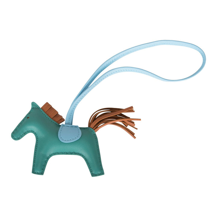 Top quality Hermes Vert Verone/Gold/Celeste Grigri Horse Rodeo Bag Charm PM