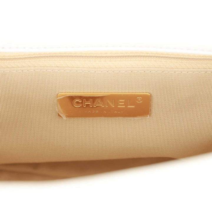 Top Quality Chanel Medium 19 Flap Bag White Calfskin Mixed Hardware
