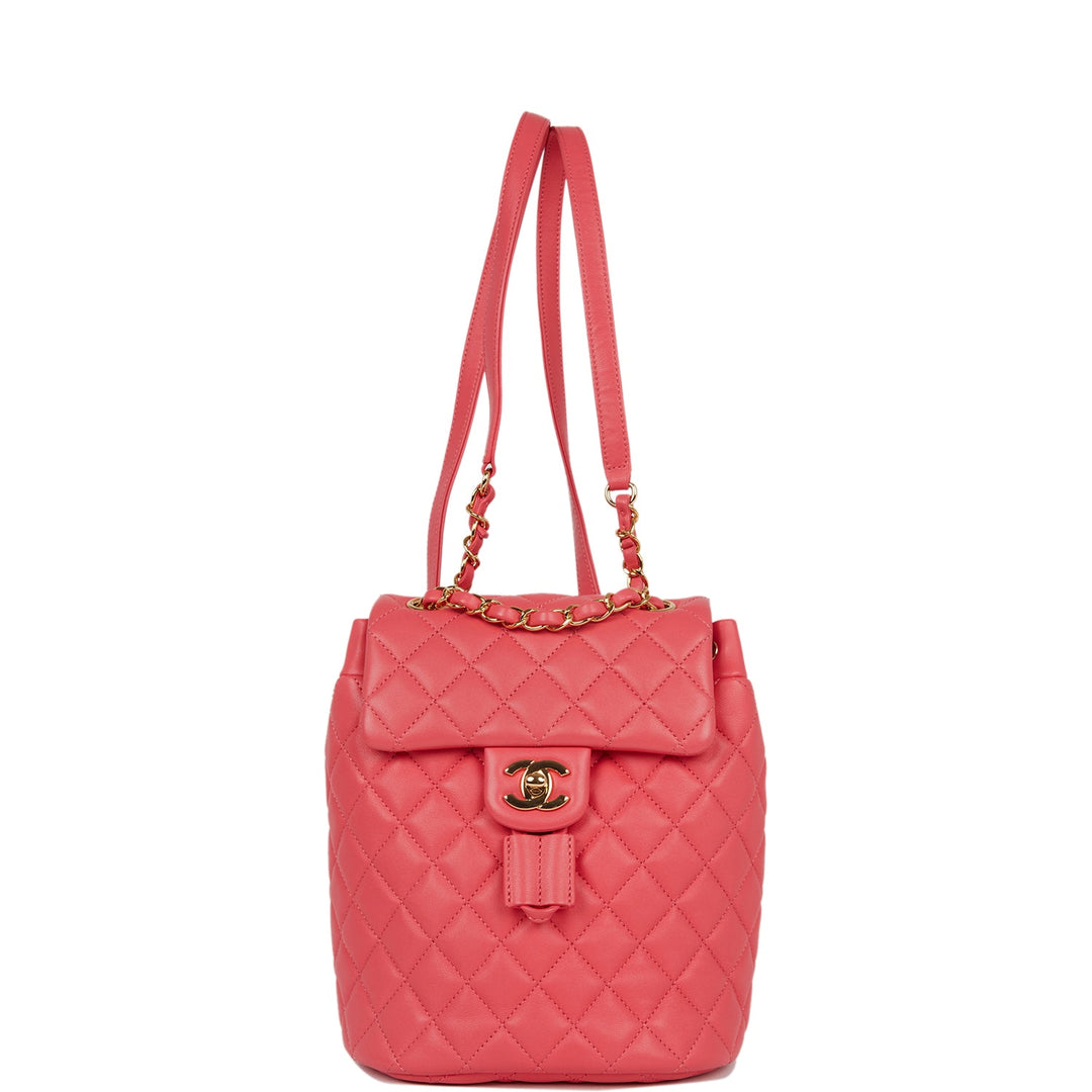 Top Quality Chanel Mini Urban Spirit Backpack Rose Lambskin Gold Hardware