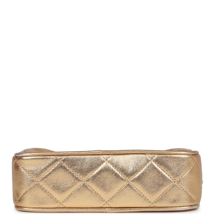 Vintage Top Quality Chanel CC Camera Bag Gold Metallic Lambskin Gold Hardware