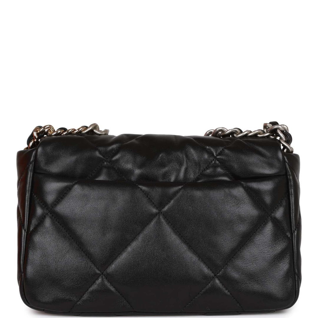 Top Quality Chanel Medium 19 Flap Bag Black Lambskin Mixed Hardware